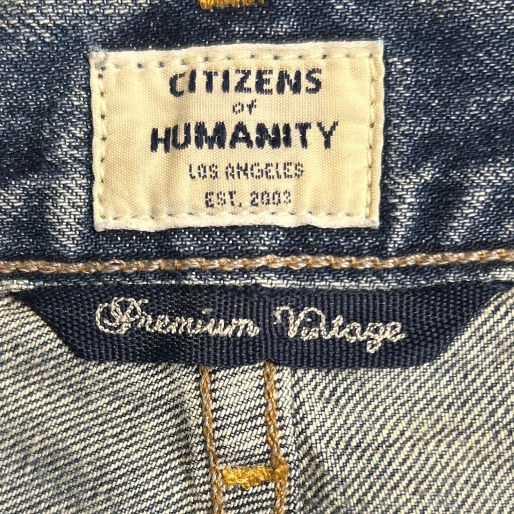 Citizens of Humanity Liya High Rise Studded Jeans Distressed Blue‎ Denim Women